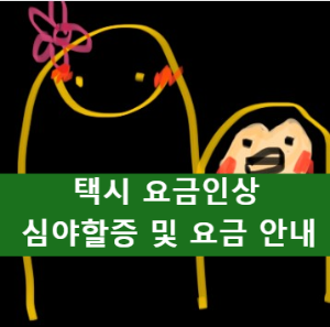  택시요금 인상! 심야할증 및 요금 안내