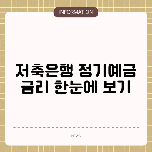 저축은행 정기예금 금리 한눈에 보기
