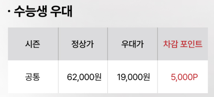 에버랜드 수험생 우대