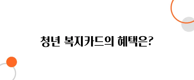 청년 맞춤형 복지카드 – 교통비, 문화생활 할인 혜택