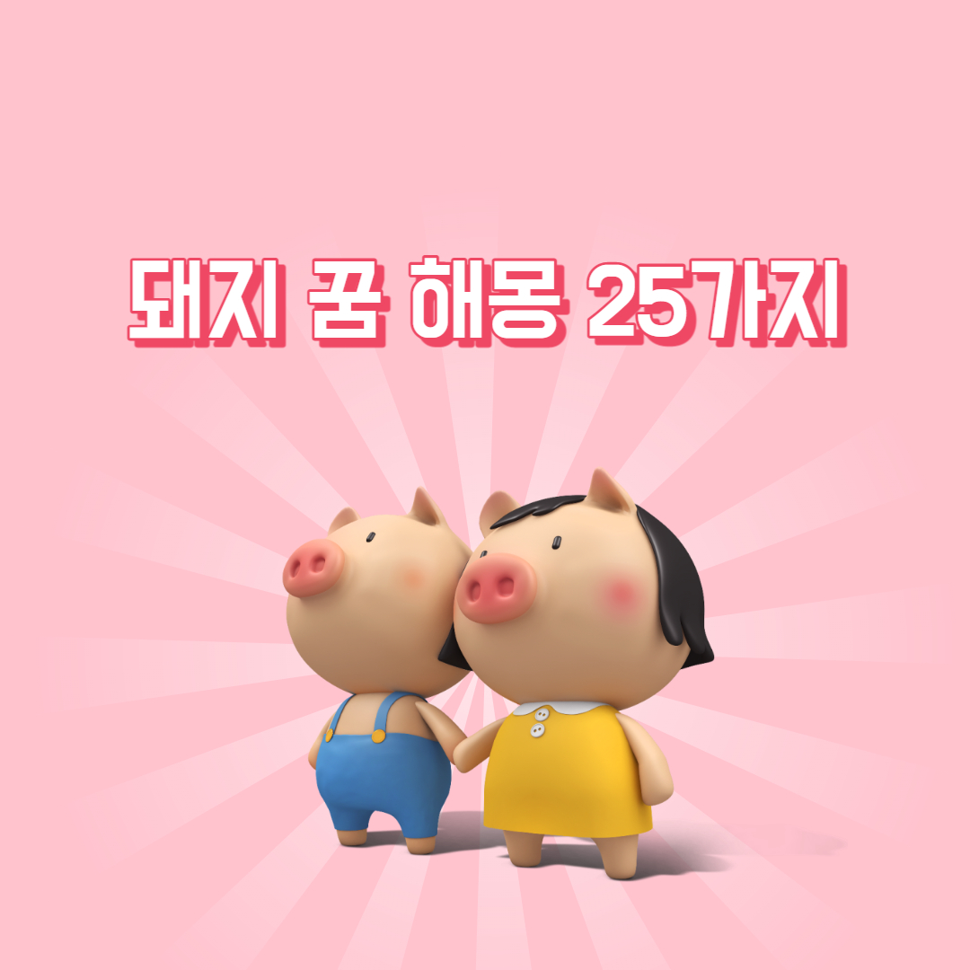  돼지 꿈 해몽 25가지, 길몽 흉몽은?