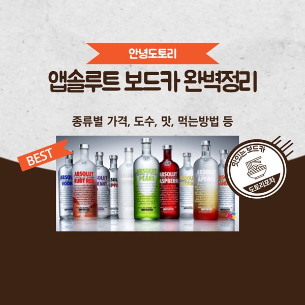  앱솔루트 보드카 종류, 가격, 먹는방법 모든정리
