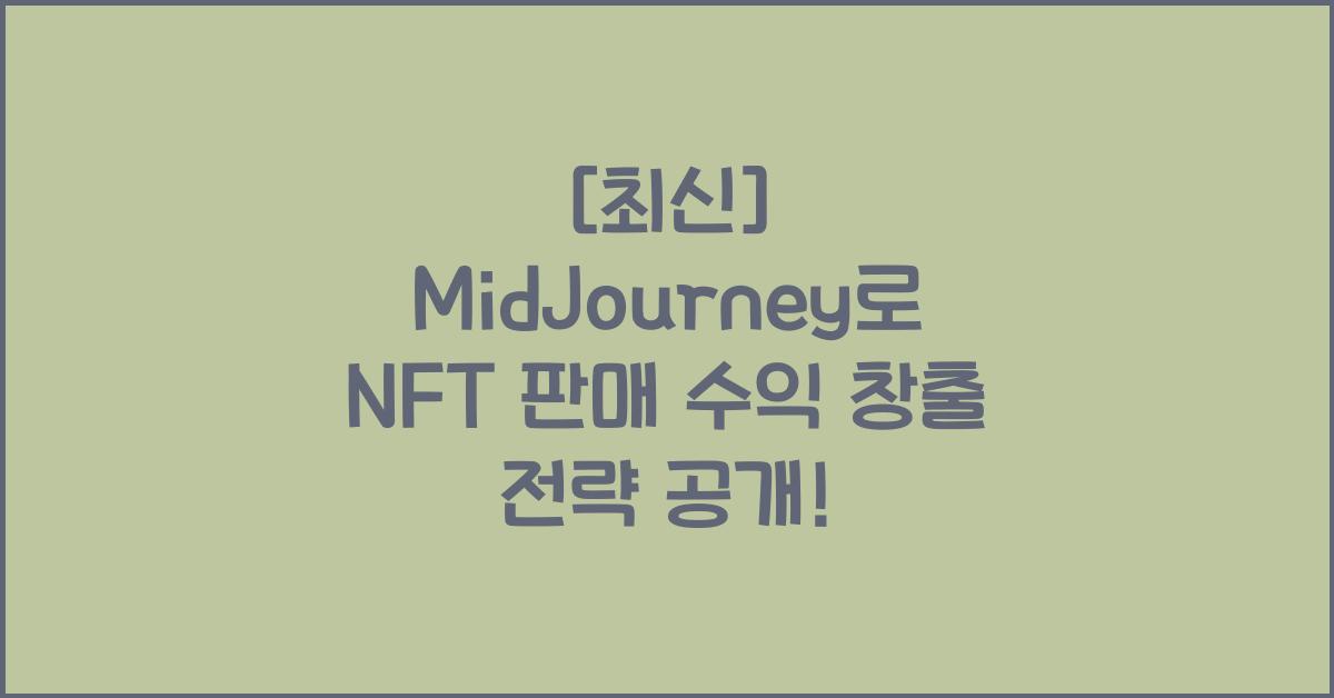 MidJourney로 NFT 판매 수익 창출