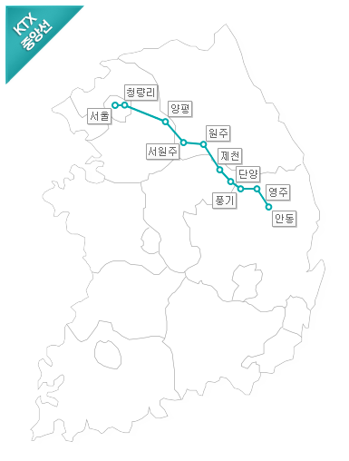 KTX 노선도, KTX 요금표 모든노선 총 정리