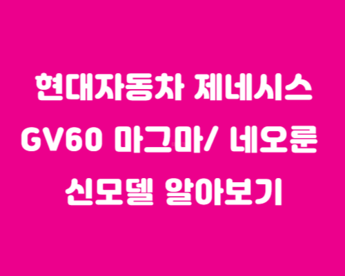 제네시스 GV60 마그마 고성능 프로그램