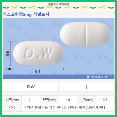 가스모틴정5mg 성상