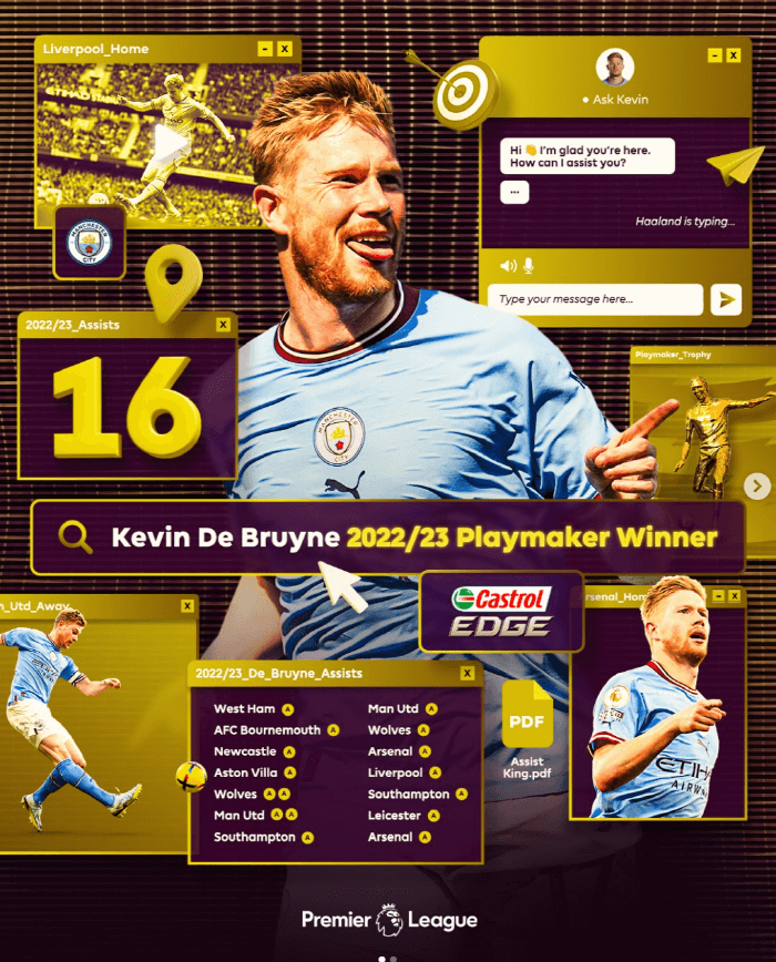 2022-23 EPL 도움왕 케빈 데 브라위너(출처: EPL인스타그램)