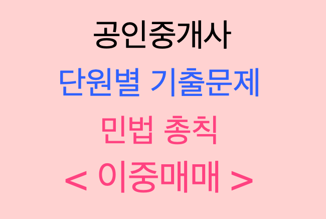  민법 총칙 <이중매매>