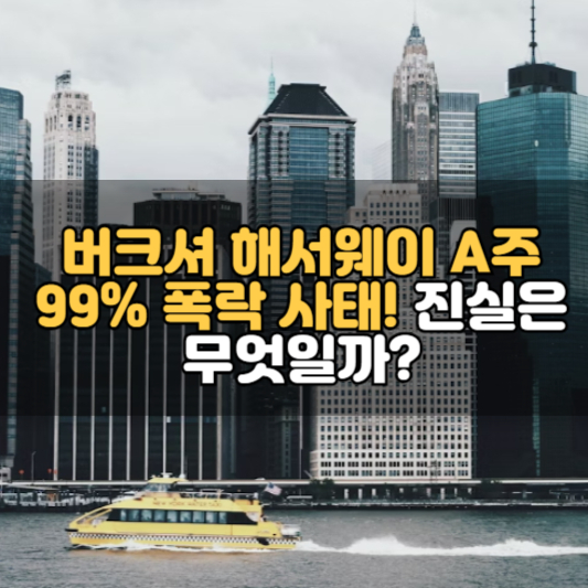 버크셔 해서웨이 A주 99% 폭락 사태! 진실은 무엇일까?