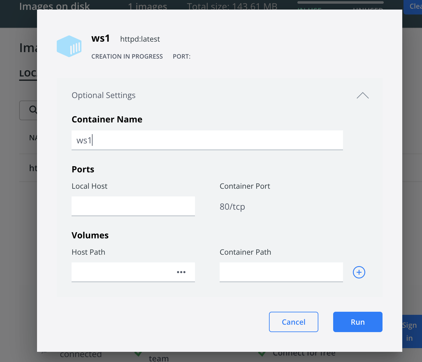 컨테이너 실행 옵션