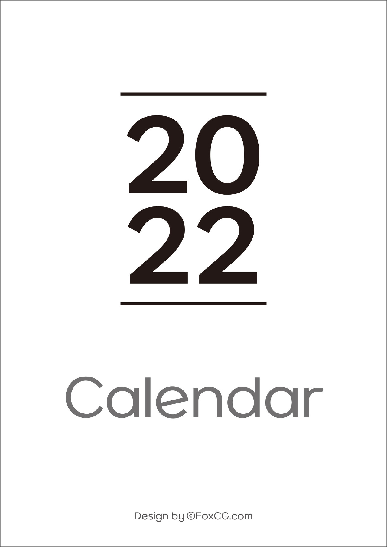 2022년 달력 표지