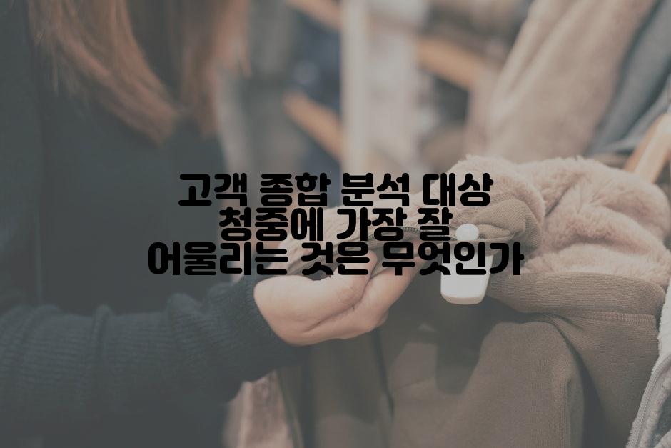 고객 종합 분석 대상 청중에 가장 잘 어울리는 것은 무엇인가