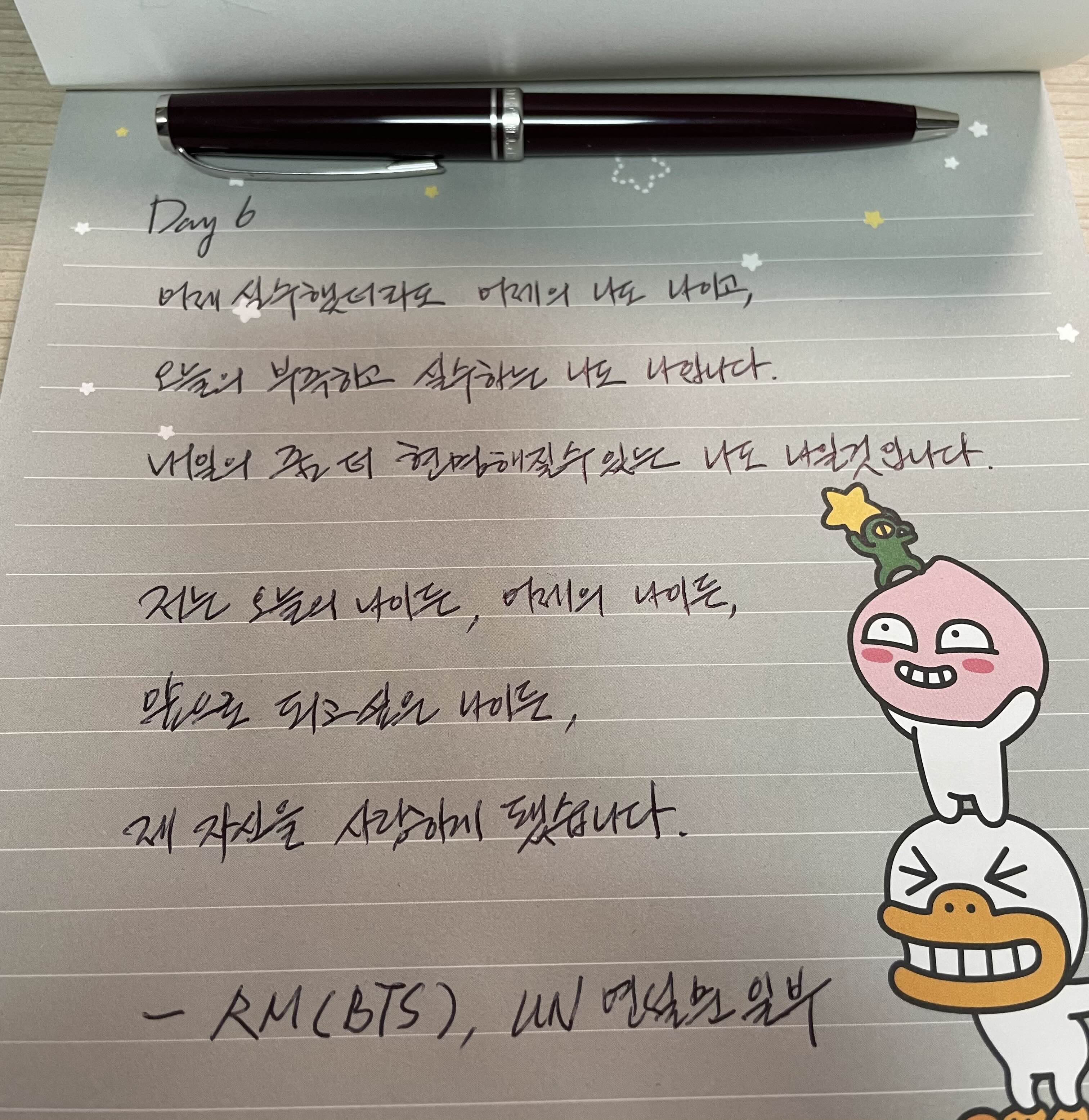  Day 6 어제의 실수 오늘의 부족 내일은 더 나아진다는 믿음
