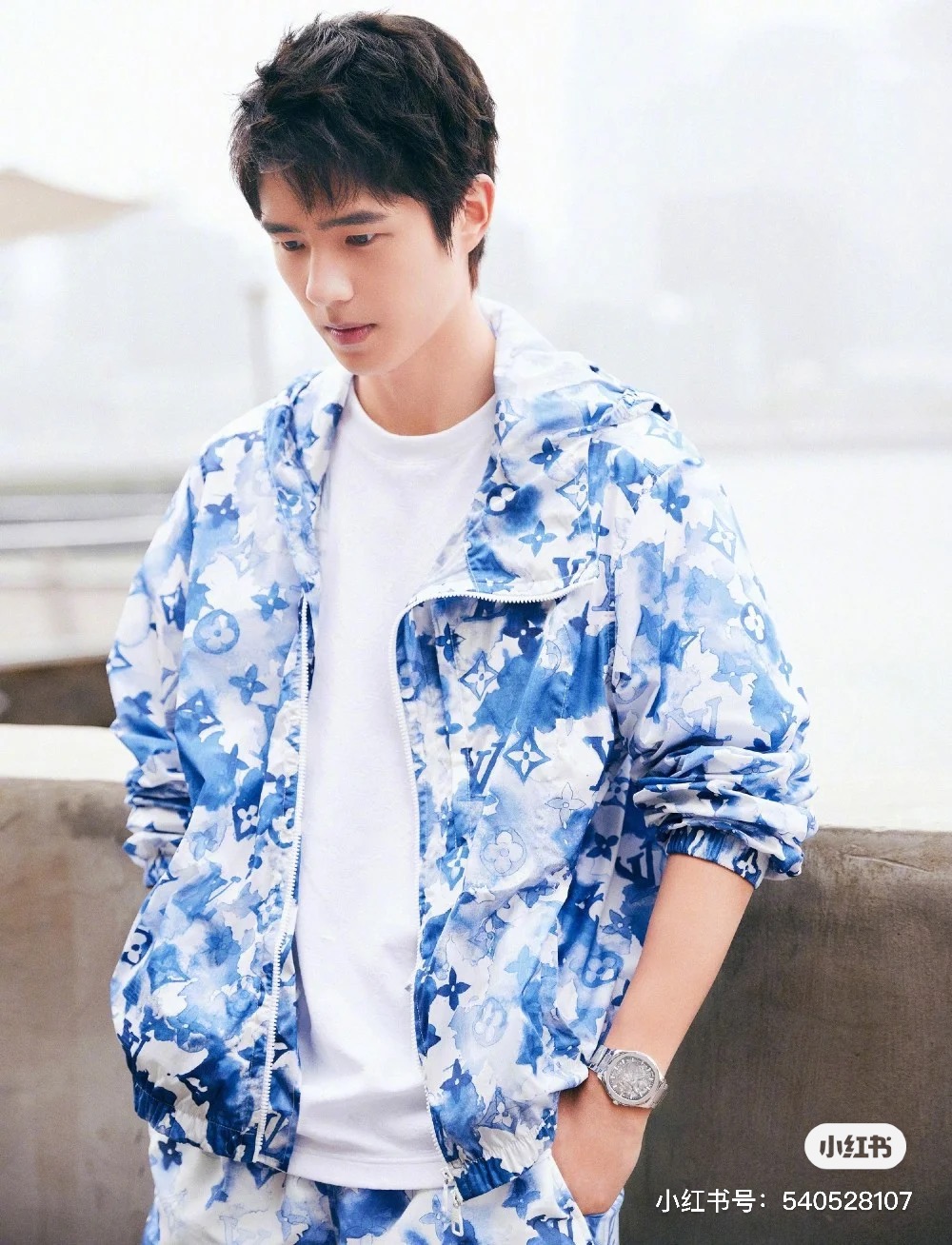  [LOUIS VUITTON] 루이비통 블루 워터컬러 윈드브레이커 자켓 1A8QZU