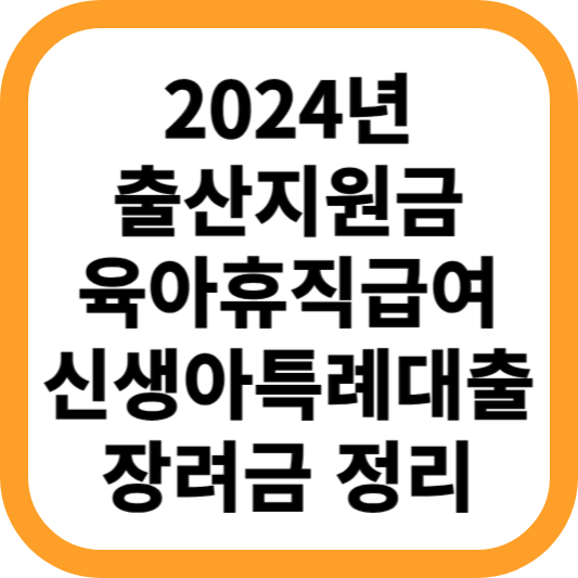 2024년-출산지원금-육아휴직급여-신생아특례대출-장려금-정리