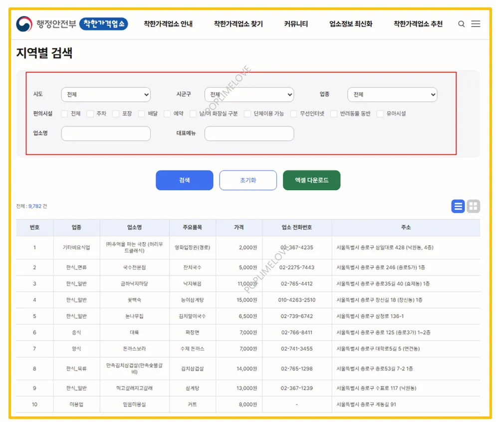 착한가격업소 찾는 법