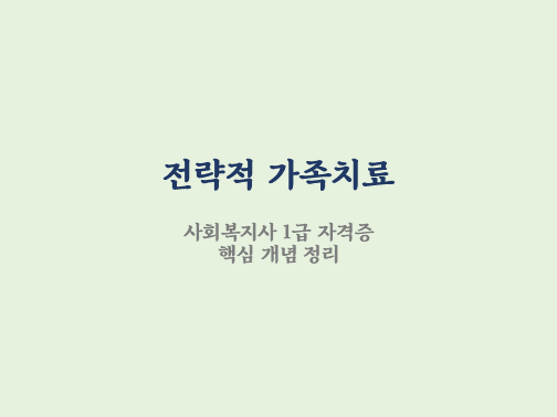  전략적 가족치료