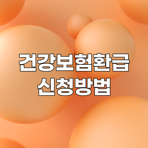  의료비 건강보험환급 제도 대상자 및 신청방법 총정리