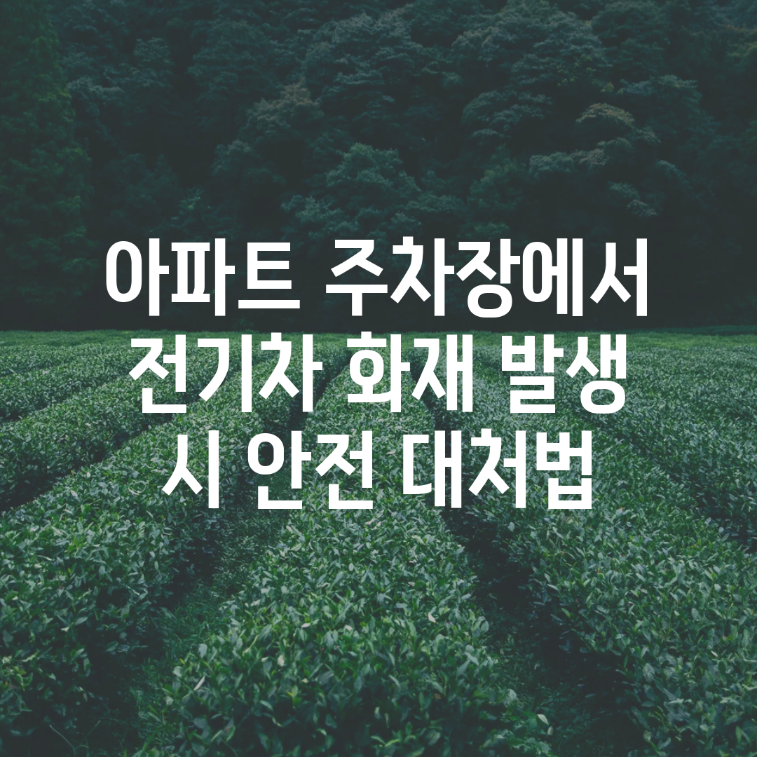 아파트 주차장에서 전기차 화재 발생 시 안전 대처법