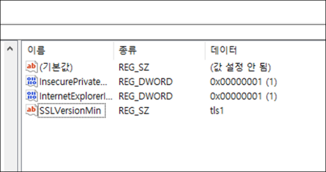 IE모드 삭제됨