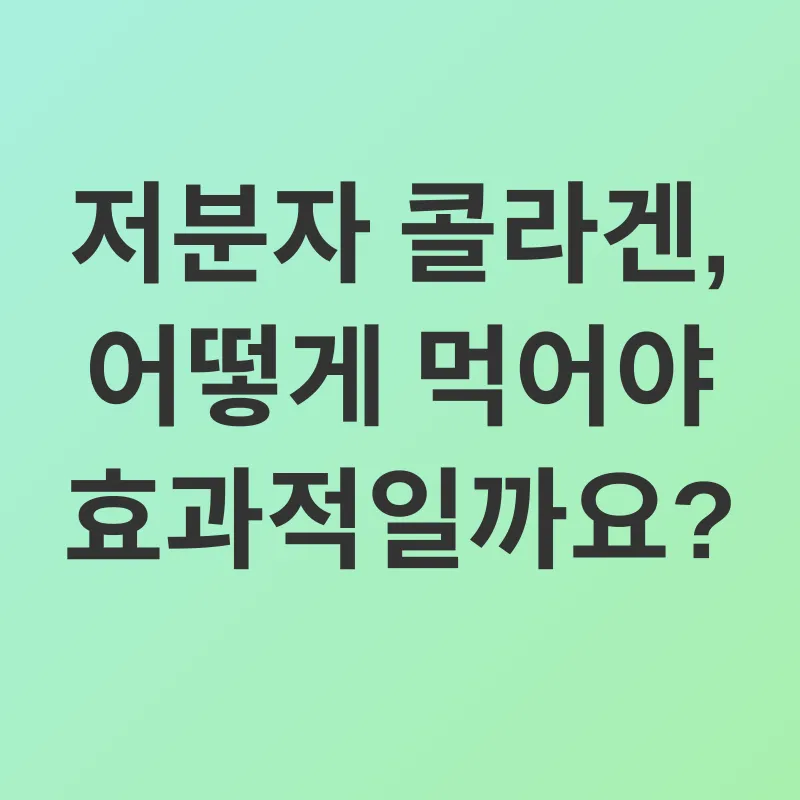 저분자 콜라겐 섭취_2