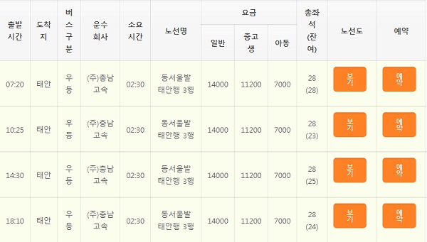 동서울-터미널-배차-시간표