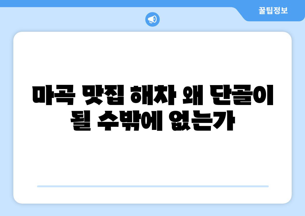 마곡 맛집 해차 왜 단골이 될 수밖에 없는가