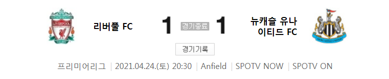  20/21 EPL 33라운드 - 리버풀 대 뉴캐슬 경기 하이라이트 (2021년 4월 24일)