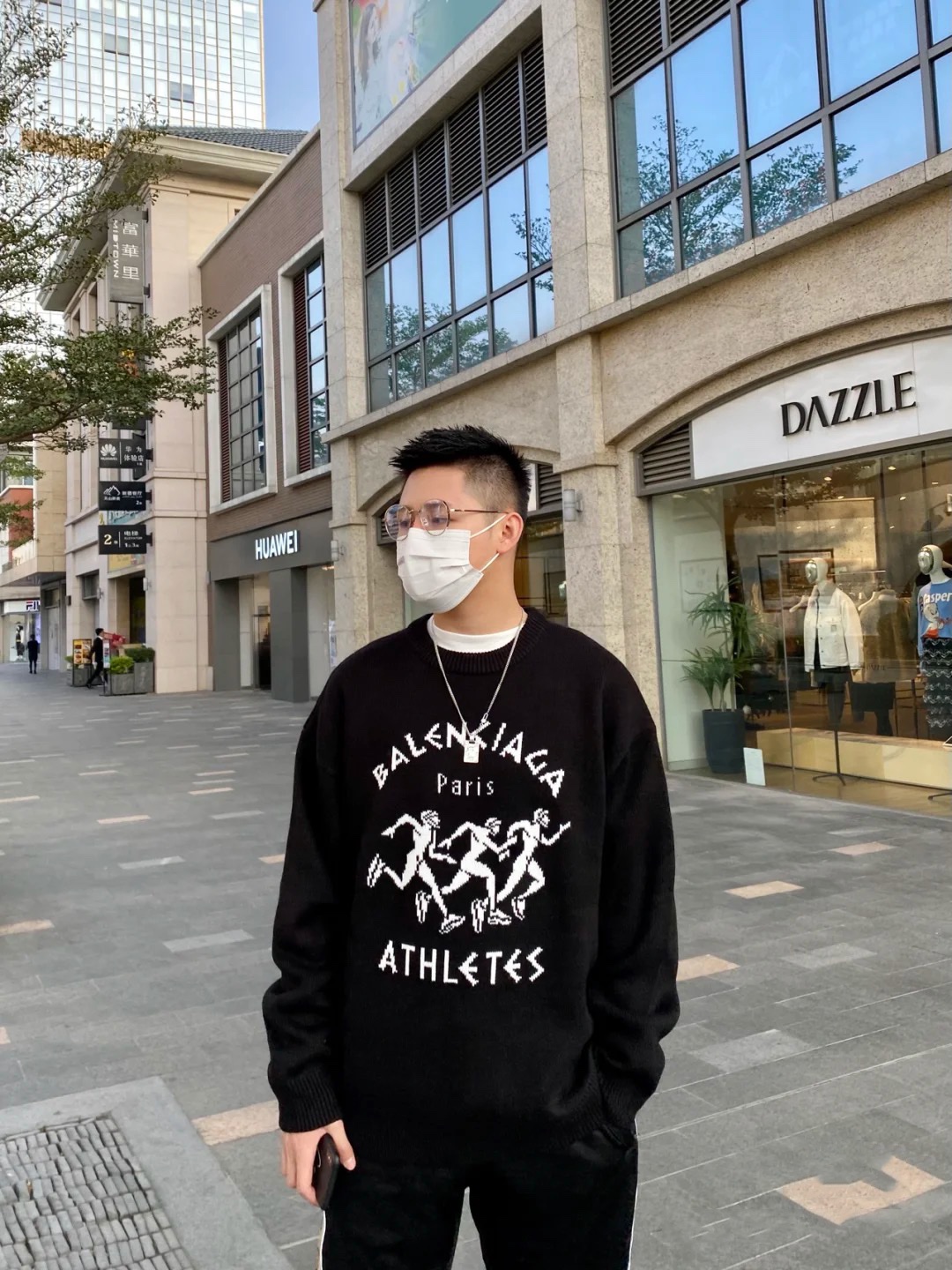  [BALENCIAGA] 발렌시아가 마라톤 인타르시아 크루 니트 스웨터