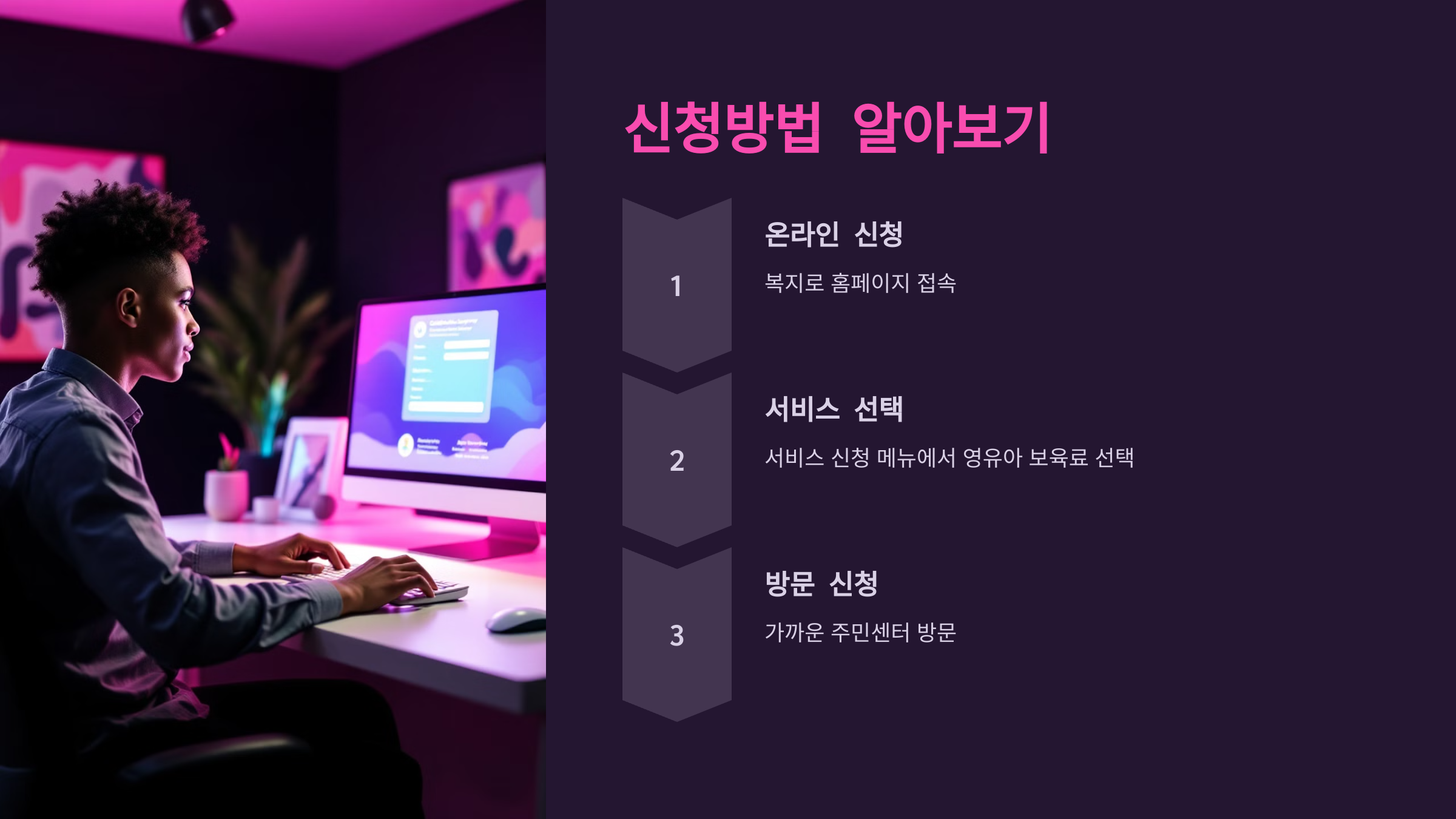 신청방법을 소개한 PPT 이미지