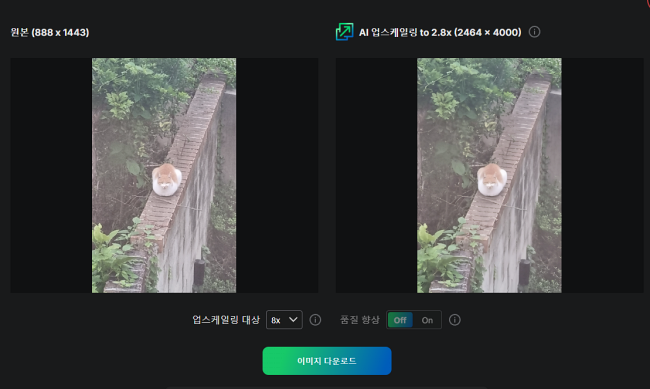 사진 업스케일링함