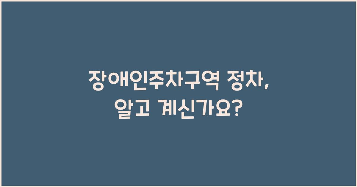 장애인주차구역 정차