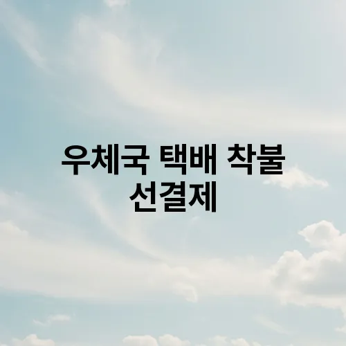 우체국 택배 착불 선결제