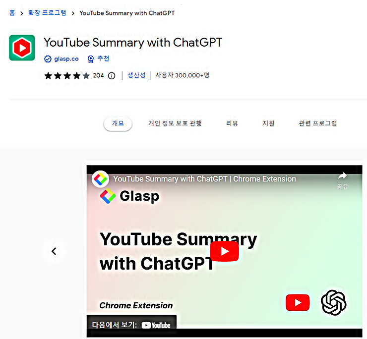 ChatGPT 유튜브 요약 │YouTube Summary with ChatGPT