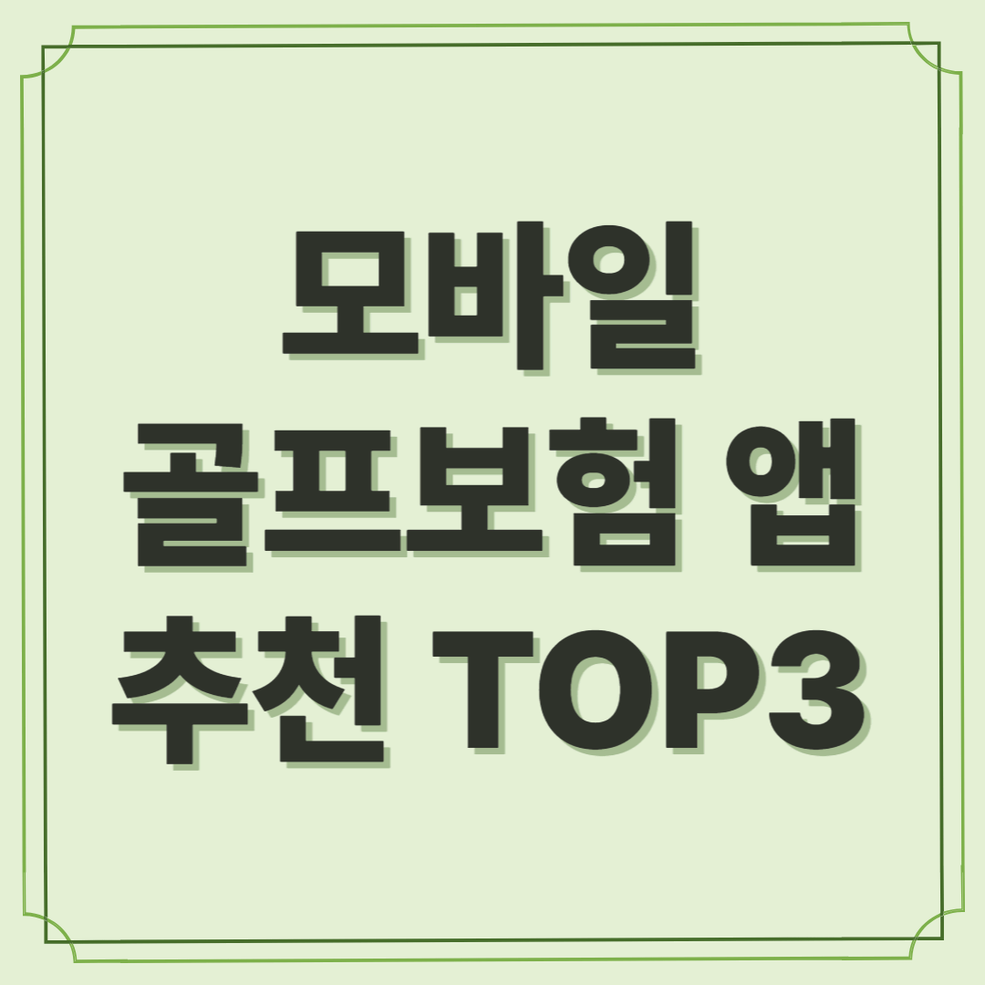 모바일 골프보험 앱 추천 TOP3