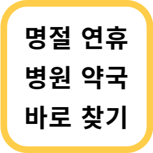 명절 연휴 문 여는 병원 약국 찾기 썸네일