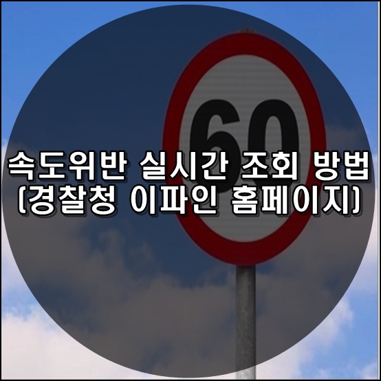  속도위반 실시간 조회 방법(경찰청 이파인 홈페이지)