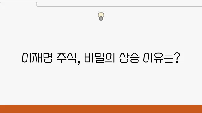 이재명 관련주 상승 추이와 미래 전망
