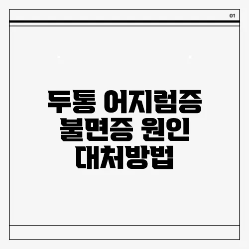 두통 어지럼증 불면증 원인 대처방법