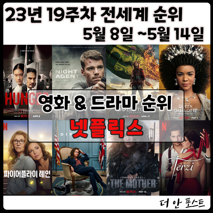 [넷플릭스] 23년 19주 영화&드라마 전세계 순위 5월 8일 ~ 5월 14일