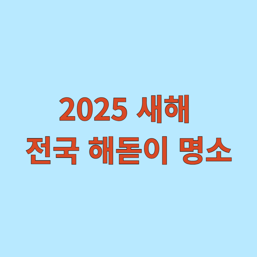 2025 새해 전국 해돋이 명소