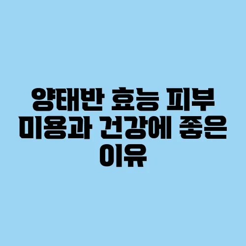 양태반 효능 피부 미용과 건강에 좋은 이유