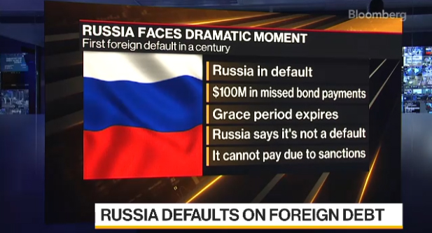  (속보) 러시아 외화 국채 디폴트 (1918년 이후 처음)