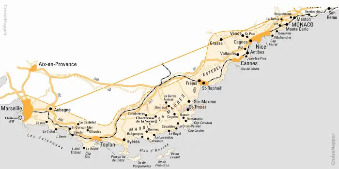 South France Port (source: www.cruisemapper.com)