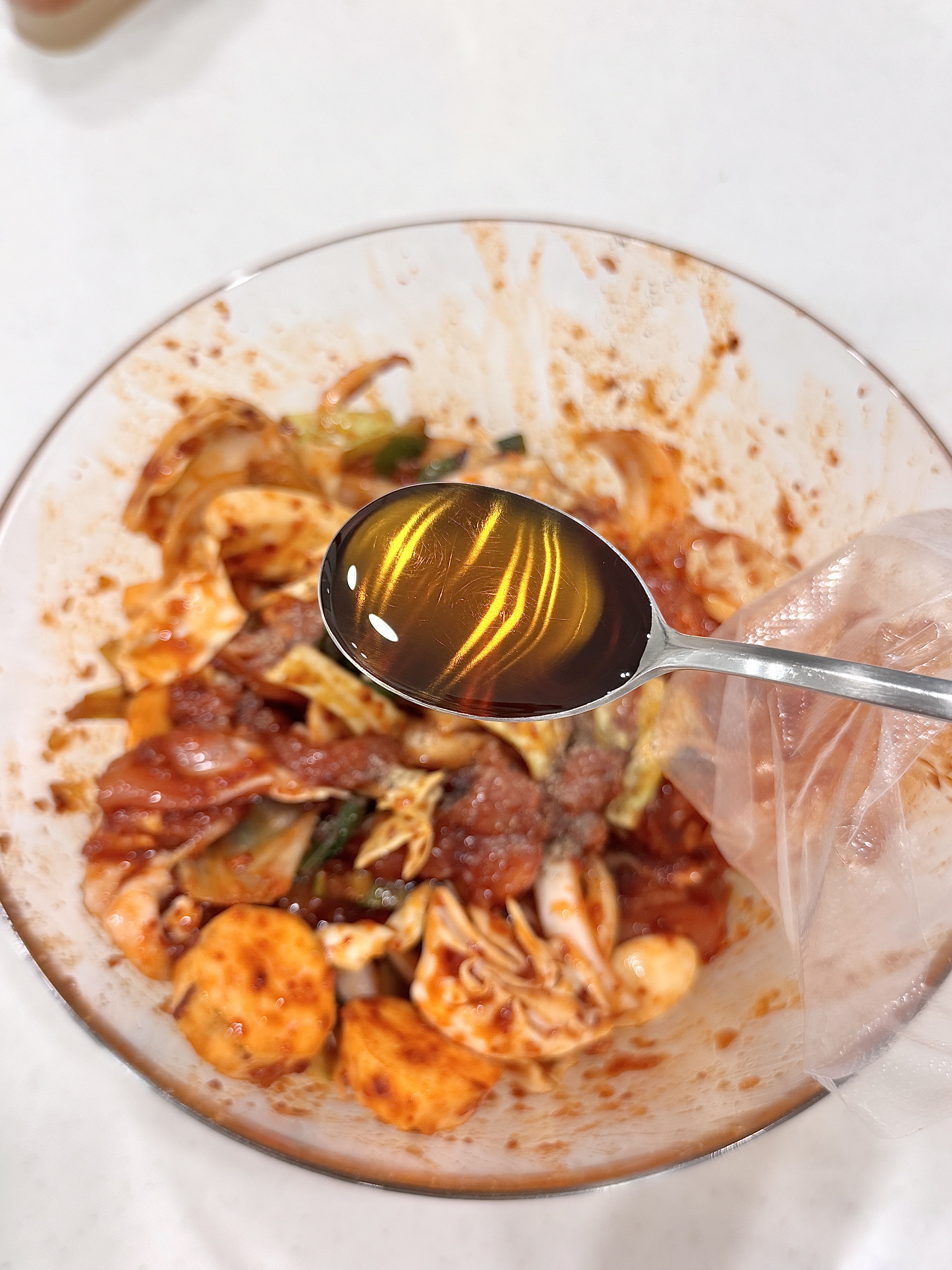춘천 닭갈비 참기름 넣기