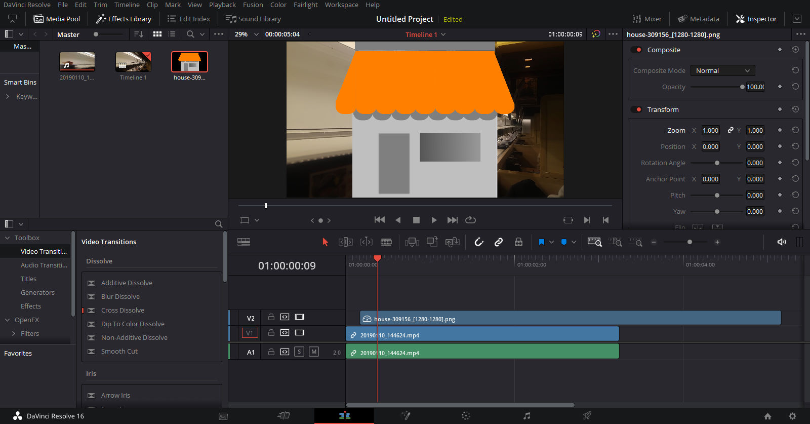 EDIT탭에 사진을 업로드 한 모습