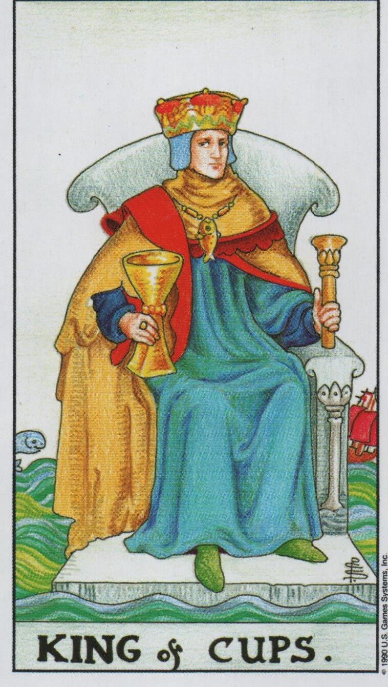  [타로 마이너카드]King of Cups 컵 왕 카드 정방향/ 역방향 뜻, 의미, 상징