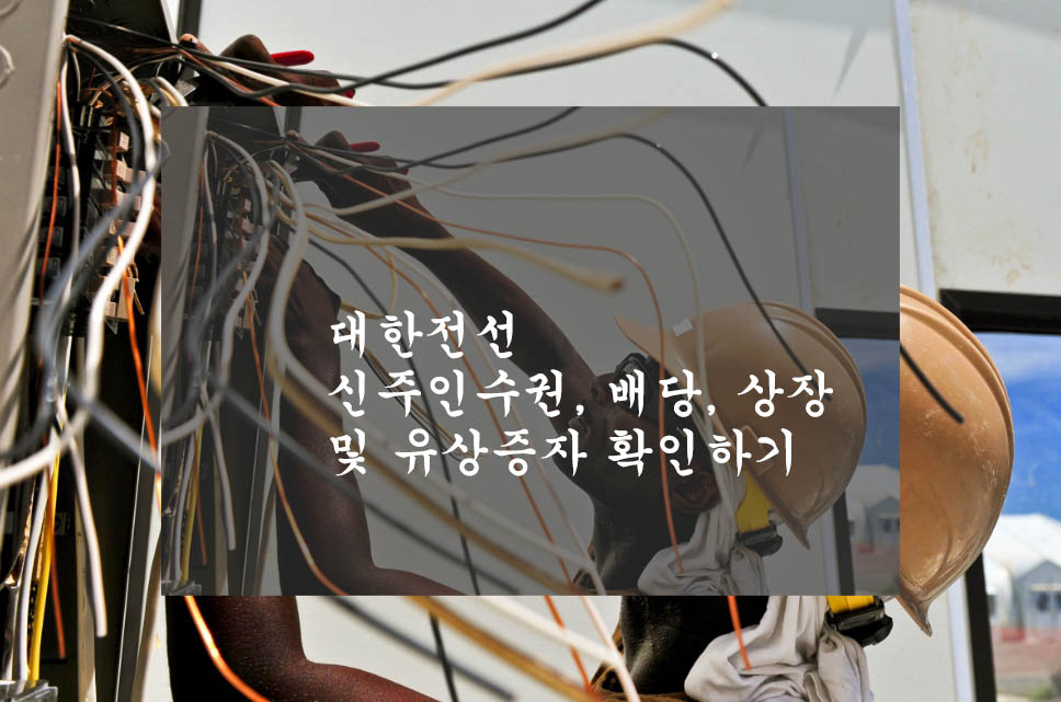  대한전선 신주인수권, 배당, 상장 및 유상증자 확인하기
