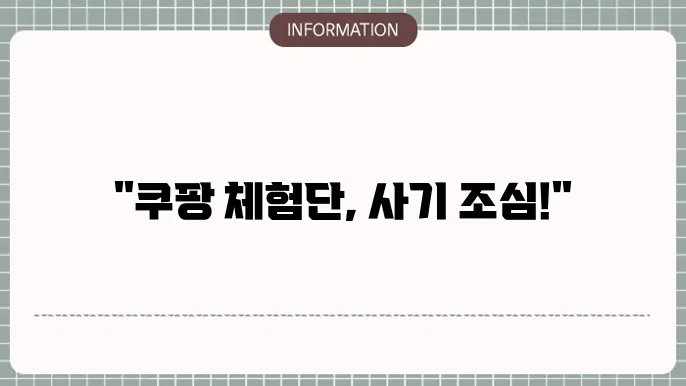 쿠팡 체험단 사기 사쳦 문자 주의 대처하는 방법