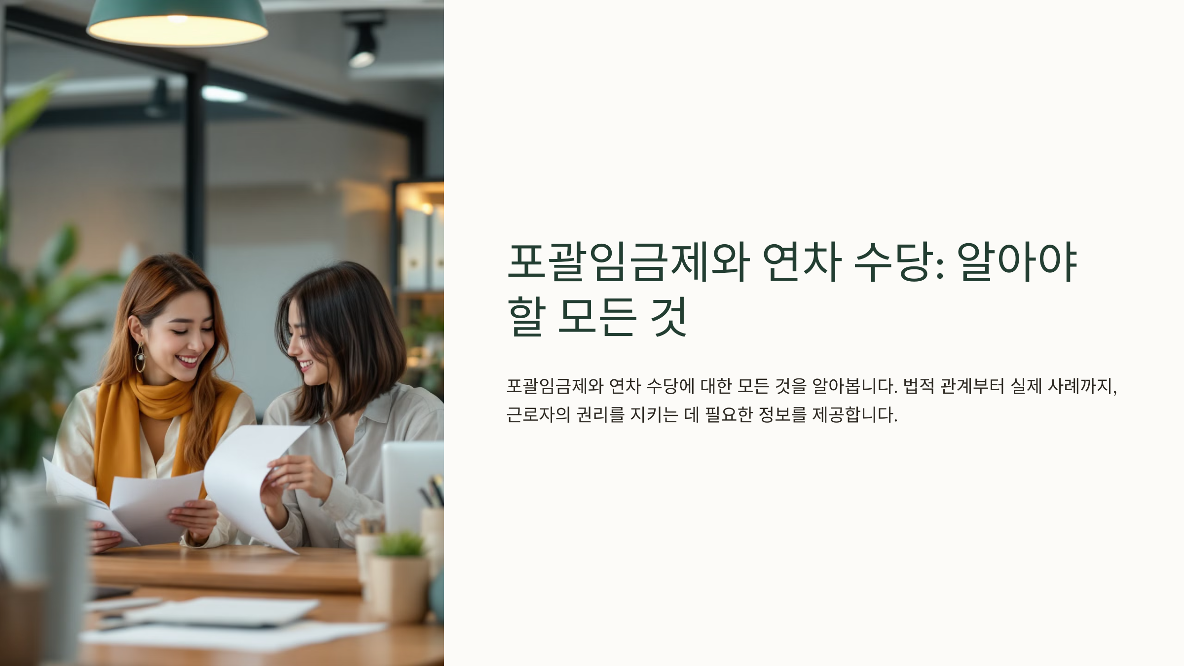 💰 포괄임금제라도 연차 수당 줘야 한다? 진실 공개!